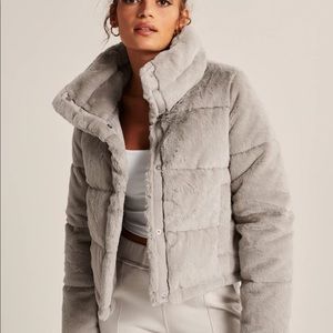 Abercrombie and Fitch Faux Fur mini puffer NWT